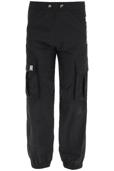 Shop Balmain Nylon Cargo Pants In Black