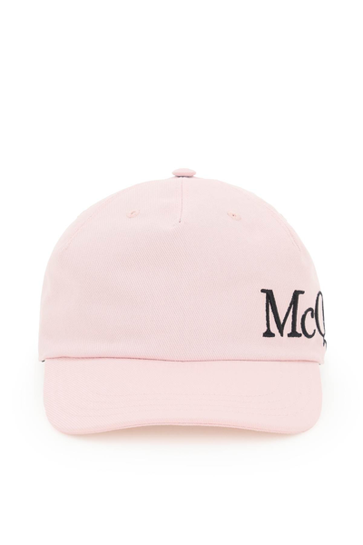 Shop Alexander Mcqueen Oversized Logo Baseball Cap In Pink,black