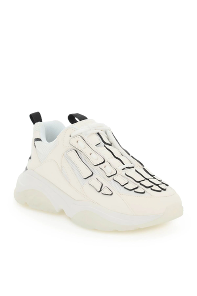 Shop Amiri Bone Runner Sneakers In White,black