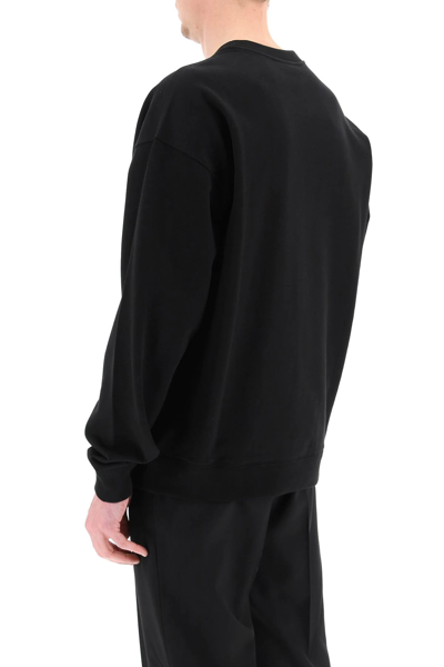 Shop Versace La Greca And Medusa Print Sweatshirt In Black,white