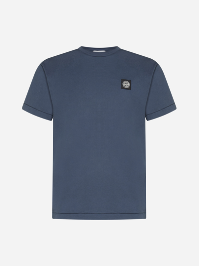 Shop Stone Island Logo-patch Cotton T-shirt