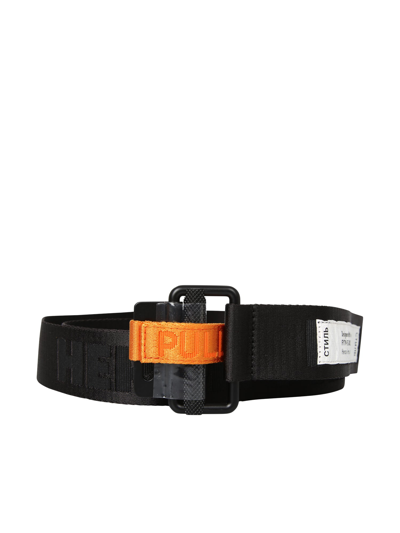 Shop Heron Preston Tape Logo Patch-detail Belt In Black
