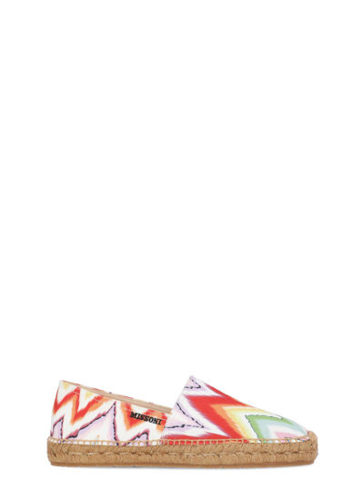 Shop Missoni Flat Shoes White In Red