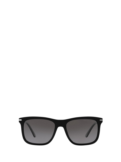 Prada 56mm Gradient Polarized Rectangular Sunglasses In Black