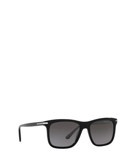 Prada 56mm Gradient Polarized Rectangular Sunglasses In Black