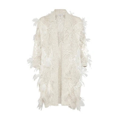 Shop Brunello Cucinelli Dazzling Cardigan In White