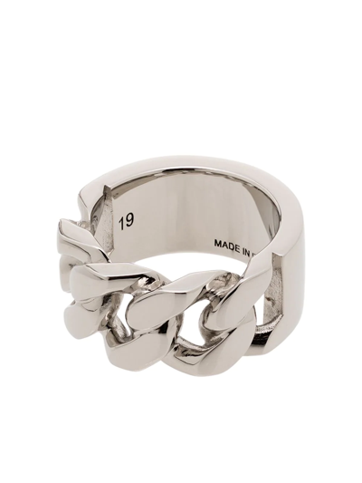 Shop Alexander Mcqueen Identity Chain-detail Ring In Metallisch