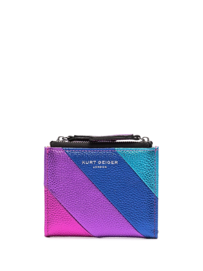 Shop Kurt Geiger Colour-block Logo-print Wallet In Multicolour