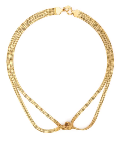 Shop Wouters & Hendrix Serpentine Long Flat Chain Necklace In Gold