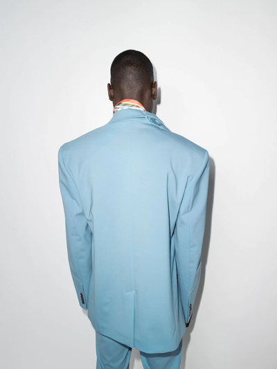 Shop Y/project Scarf-detail Single-breasted Blazer In Blau