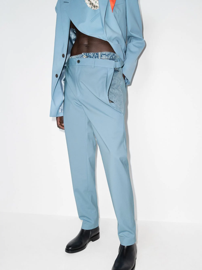 Shop Y/project Lazy Layered Trousers In Blue