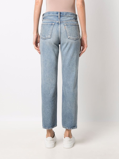 Saint Laurent Blue 90's Cropped Jeans | ModeSens