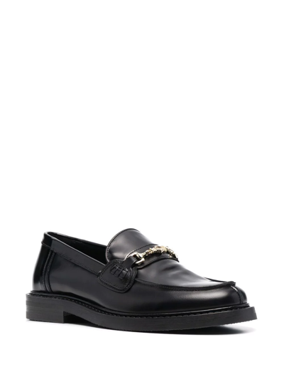 Shop Filling Pieces Horsebit-detail Loafers In Schwarz