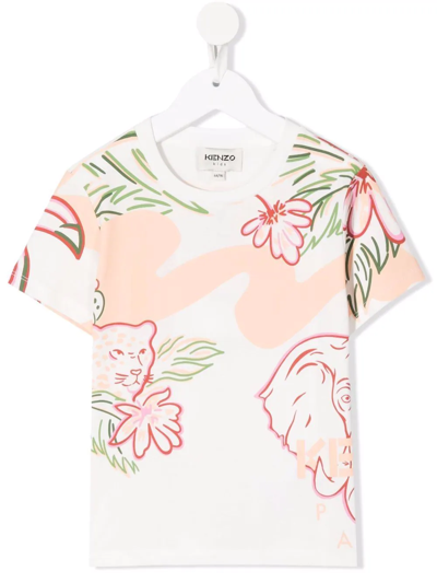 Shop Kenzo Jungle-print T-shirt In White