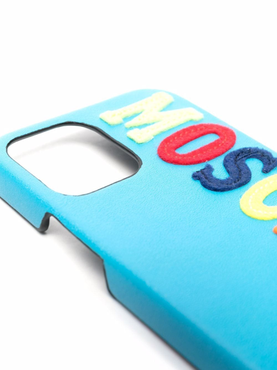 Shop Moschino Letter-patch Iphone 12/12 Pro Case In Blau