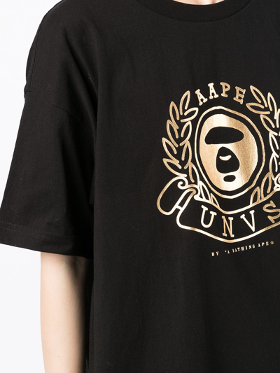 Shop Aape By A Bathing Ape Logo-print Short-sleeved T-shirt In Schwarz
