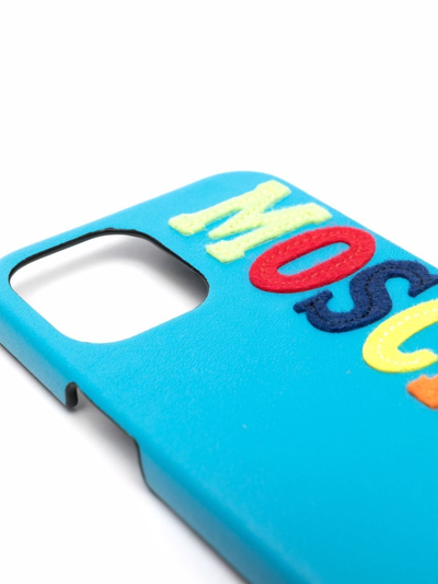 Shop Moschino Letter-patch Iphone 12 Pro Max Cover In Blau