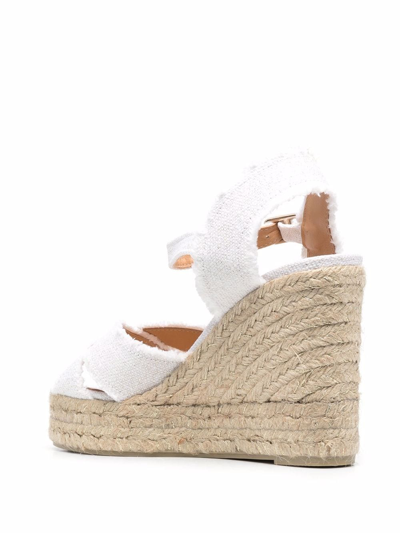 Castaã±er Castaner Bromelia Lurex Wedge Espadrilles In White