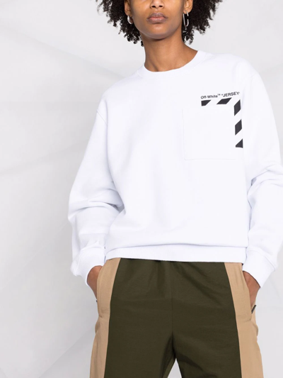 Shop Off-white Marker Logo-print Sweatshirt In White