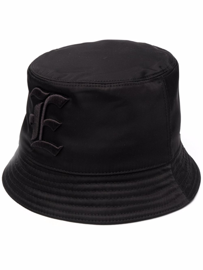 Shop Ermanno Scervino Embroidered-logo Bucket Hat In Black