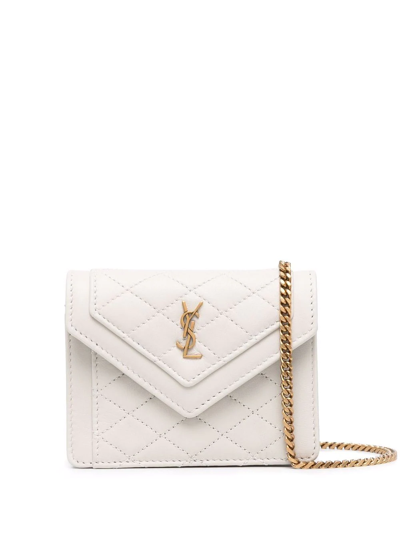 Shop Saint Laurent Gaby Micro Quilted Bag In Nude