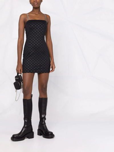 Misbhv Monogram-print Minidress In Schwarz