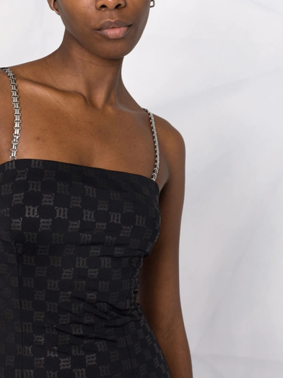 Misbhv Monogram-print Minidress In Schwarz