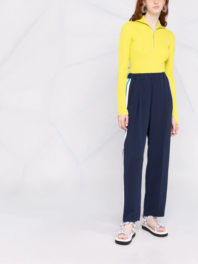 Shop Twinset Contrasting Side Stripe Trousers In Blau