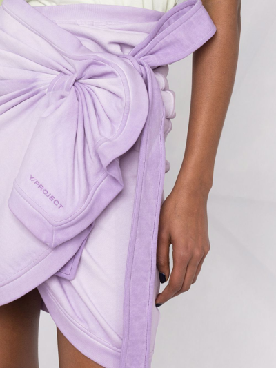 Shop Y/project Gathered Velvet Miniskirt In Violett
