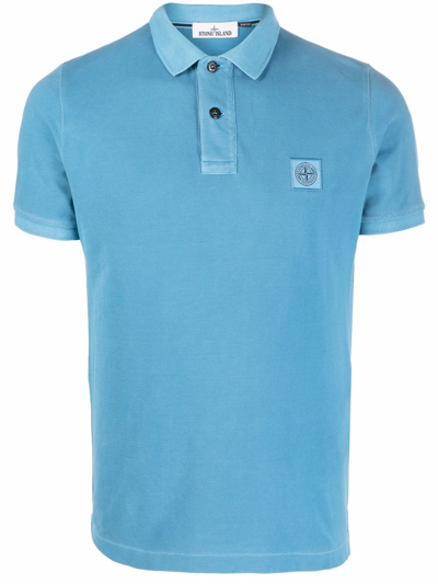 Stone Island Logo-patch Short-sleeved Polo Shirt In Cta Zucchero | ModeSens