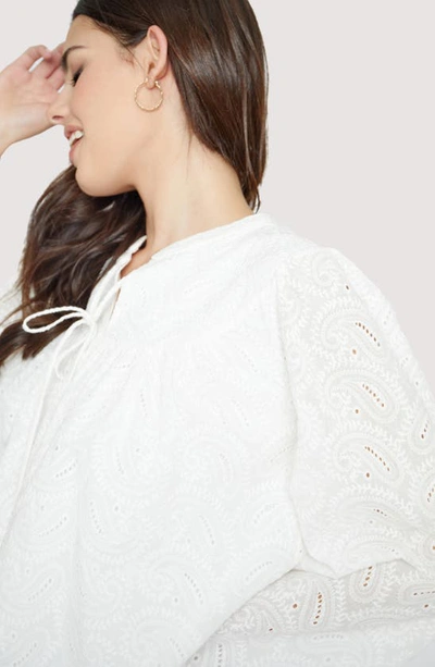 Shop Lost + Wander Love Letters Eyelet Cotton Blouse In White