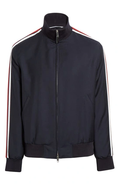 Shop Valentino Stripe Track Jacket In Blue Multi