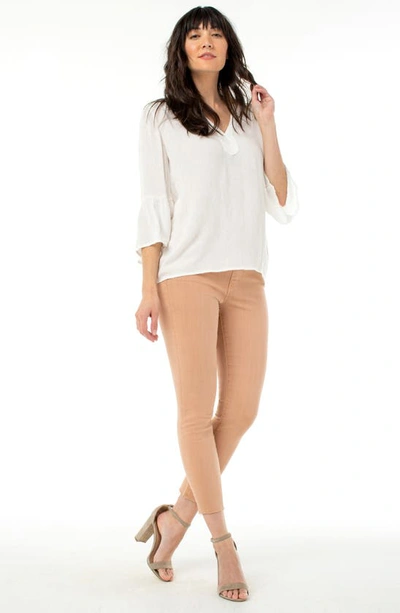 Shop Liverpool Gia Glider Pull-on Cut Hem Crop Skinny Jeans In Dusty Coral