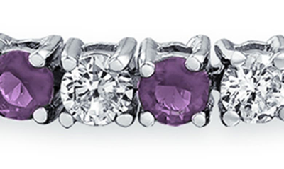 Shop Bling Jewelry Sterling Silver Cz Tennis Bracelet In Purple