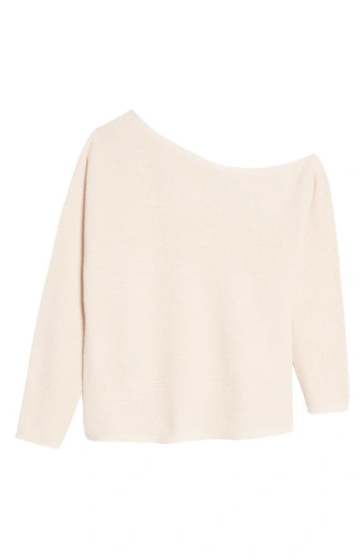 Shop Treasure & Bond Thermal Knit One-shoulder Sweater In Pink Peony Bud