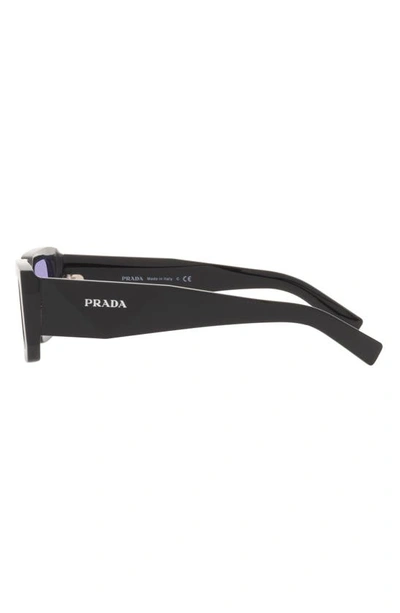 Shop Prada 53mm Rectangular Sunglasses In Black/ Blue/ Violet