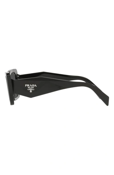 Prada Symbole 51mm Rectangular Sunglasses In Black/ Dark Grey