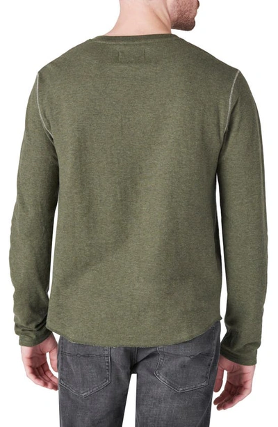 Shop Lucky Brand Duofold Cotton Henley In Olive