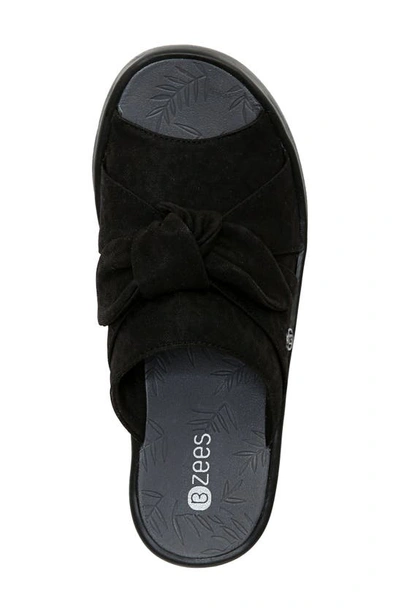 Shop Bzees Smile Wedge Slide Sandal In Black Fabric