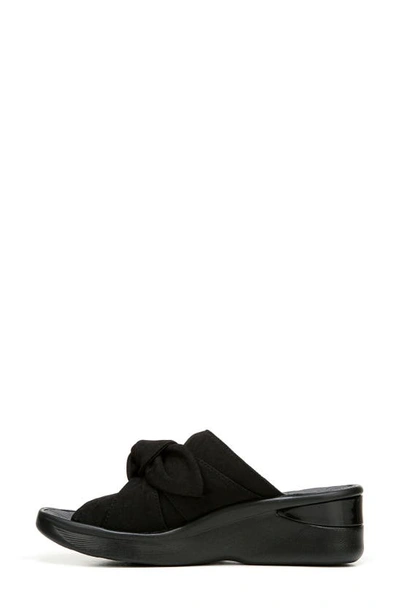 Shop Bzees Smile Wedge Slide Sandal In Black Fabric