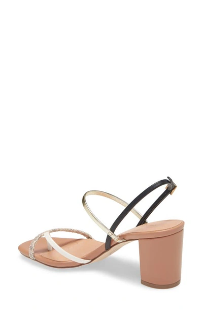 Shop Chinese Laundry Yanna Strappy Sandal In Gold/ Black Faux Leather