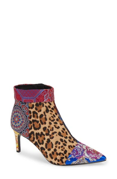 Shop Alice And Olivia Melanei Genuine Calf Hair Booties In Multicolor Leopard