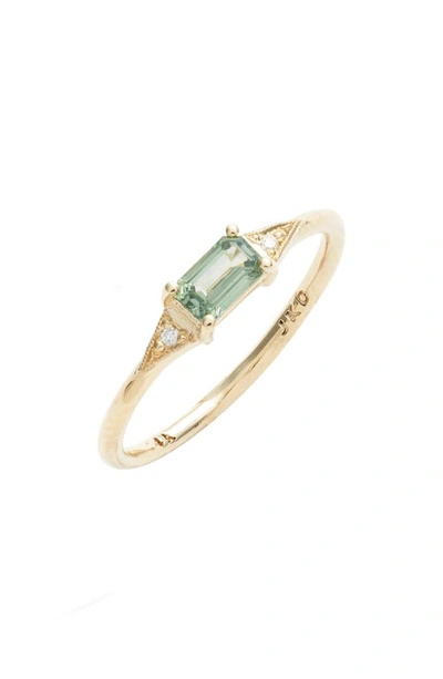 Shop Jennie Kwon Designs Green Sapphire & Diamond Ring In 14k Yellow