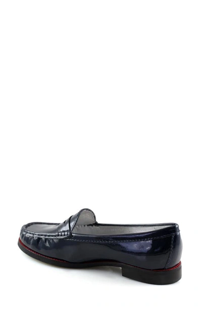 Shop Marc Joseph New York East Village Flat In Navy Patent Leather