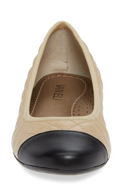 Shop Vaneli 'serene' Flat In Pudding/ Black Leather