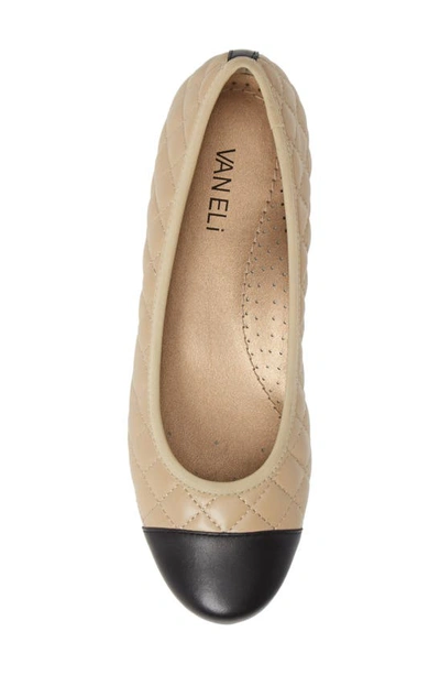 Shop Vaneli 'serene' Flat In Pudding/ Black Leather