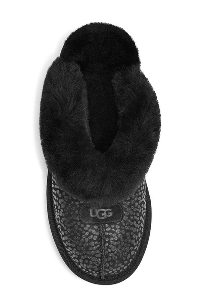 Shop Ugg Genuine Shearling Slipper In Black/ Black