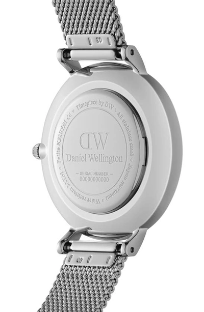 Shop Daniel Wellington Petite Evergold Mesh Strap Watch, 32mm In Silver Unitone