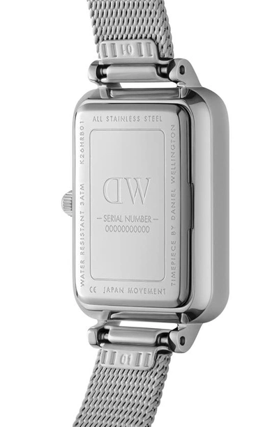 Shop Daniel Wellington Quadro Unitone Mesh Strap Watch, 20mm X 26mm In Silver Unitone