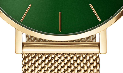 Shop Daniel Wellington Petite Evergold Mesh Strap Watch, 32mm In Gold/ Emerald